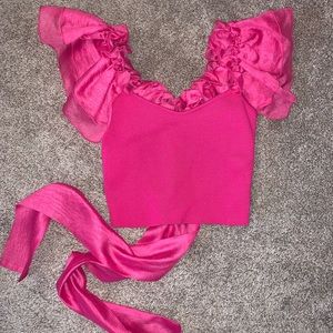 Pink Ruffle Top